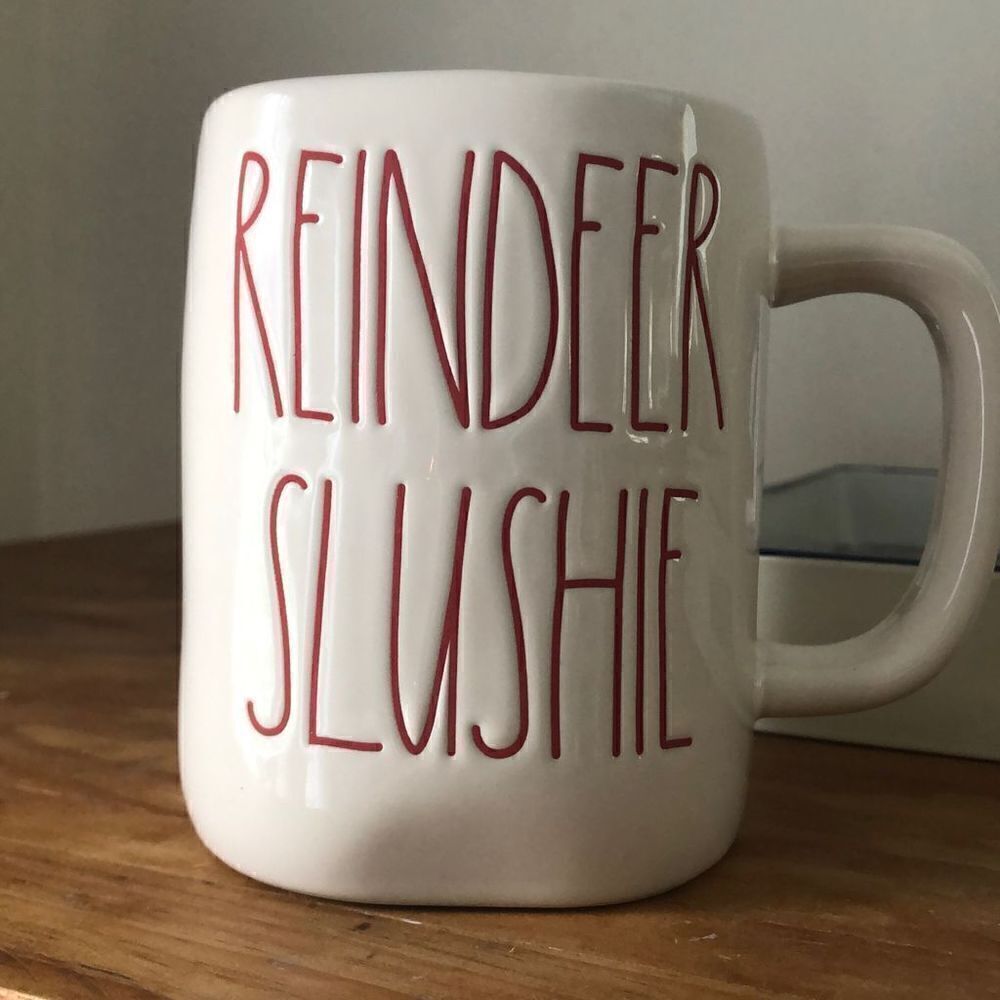 Rae Dunn Reindeer slushy large coffee mug missing top